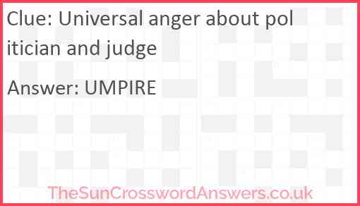 Universal anger about politician and judge Answer