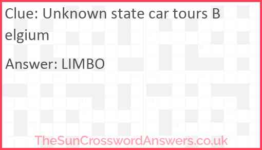 Unknown state car tours Belgium Answer