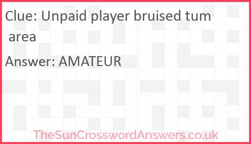 Unpaid player bruised tum area Answer