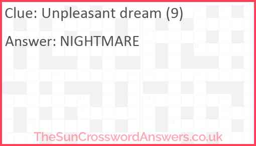 Unpleasant dream (9) Answer