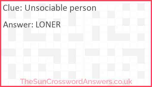 Unsociable person Answer