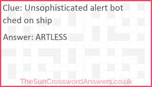 Unsophisticated alert botched on ship Answer
