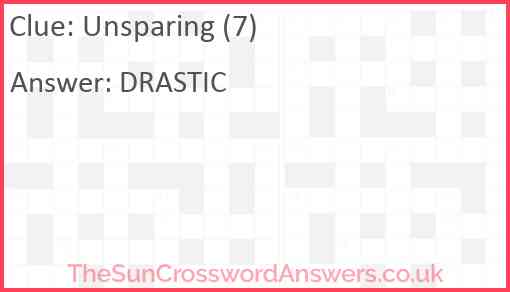 Unsparing (7) Answer
