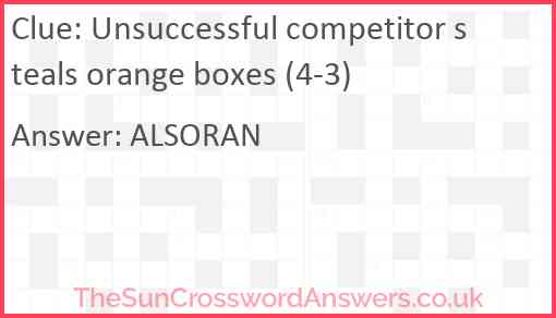 Unsuccessful competitor steals orange boxes (4-3) Answer