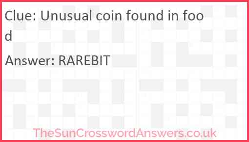 Unusual coin found in food Answer