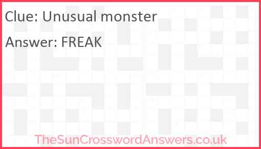 Unusual monster Answer