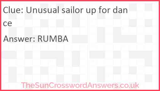 Unusual sailor up for dance Answer