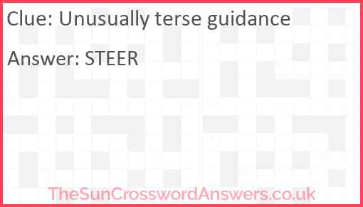 Unusually terse guidance Answer