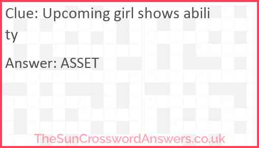 Upcoming girl shows ability Answer