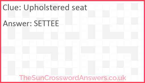Upholstered seat Answer