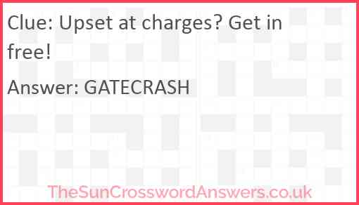 Upset at charges? Get in free! Answer