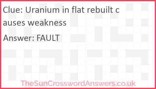 Uranium in flat rebuilt causes weakness Answer