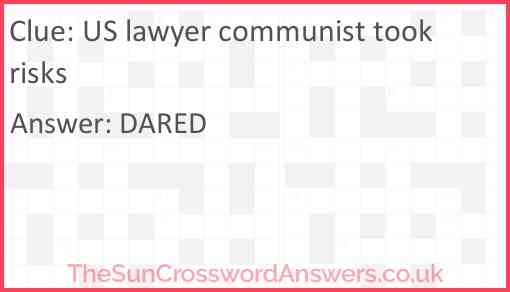 US lawyer communist took risks Answer