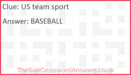 US team sport Answer