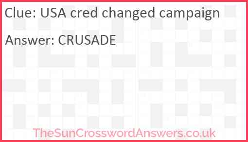 USA cred changed campaign Answer