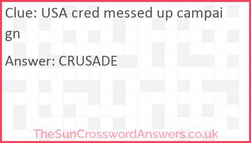 USA cred messed up campaign Answer