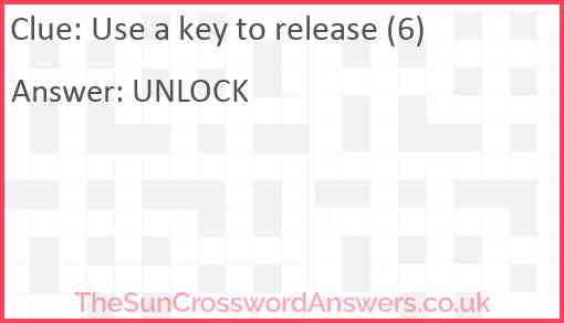 Use a key to release (6) Answer