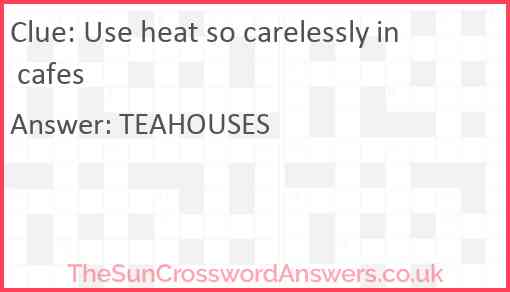 Use heat so carelessly in cafes Answer