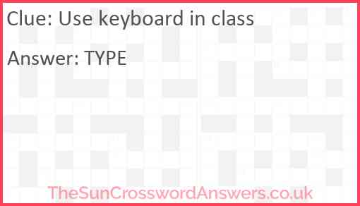 Use keyboard in class Answer