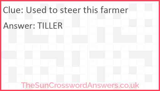 Used to steer this farmer Answer