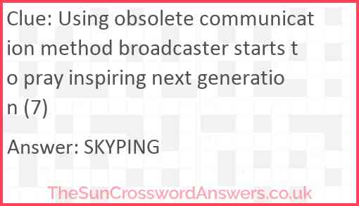 Using obsolete communication method broadcaster starts to pray inspiring next generation (7) Answer