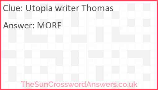 Utopia writer Thomas Answer