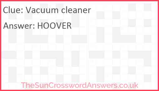 Vacuum cleaner Answer