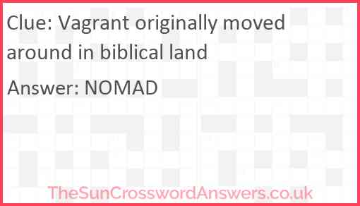 Vagrant originally moved around in biblical land Answer