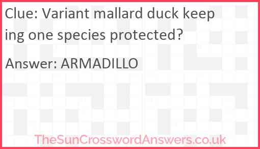 Variant mallard duck keeping one species protected? Answer