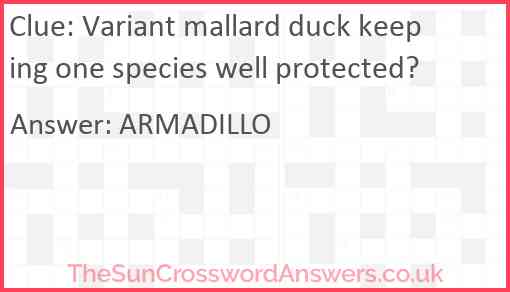 Variant mallard duck keeping one species well protected? Answer