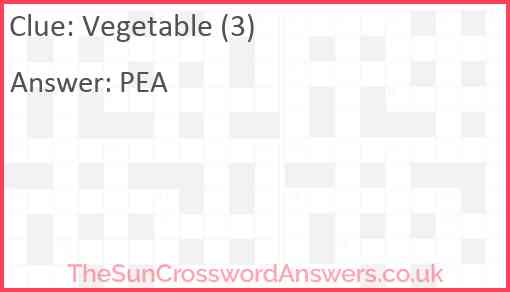 Vegetable (3) Answer