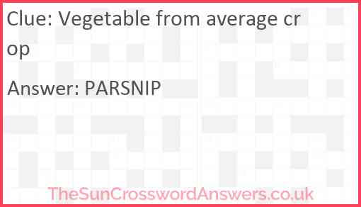 Vegetable from average crop Answer