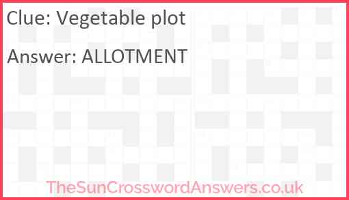 Vegetable plot Answer