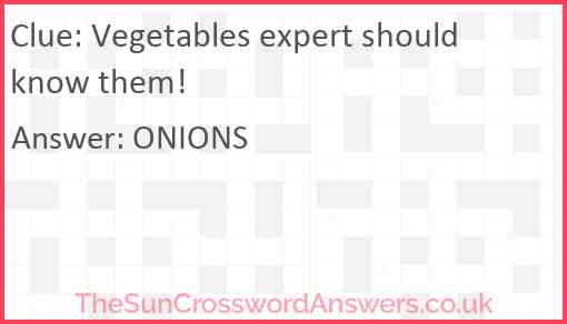 Vegetables expert should know them! Answer