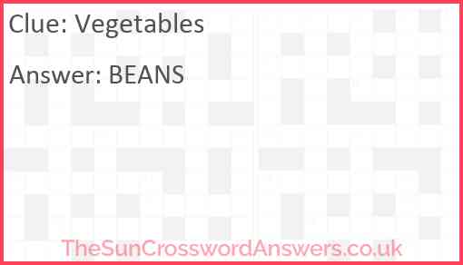 Vegetables Answer