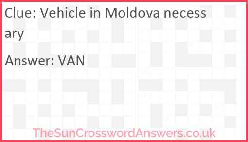 Vehicle in Moldova necessary Answer