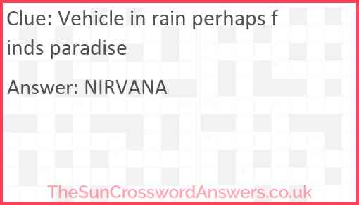 Vehicle in rain perhaps finds paradise Answer