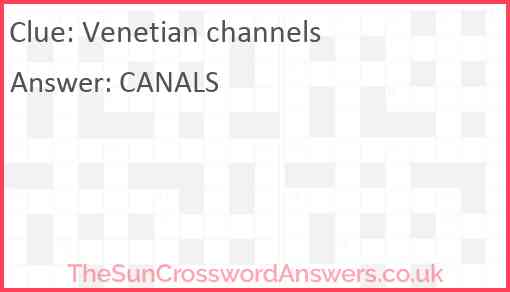 Venetian channels Answer