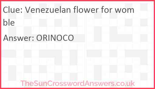 Venezuelan flower for womble Answer