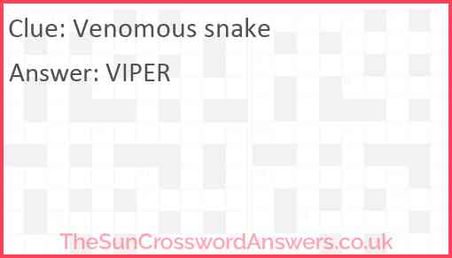 Venomous snake Answer