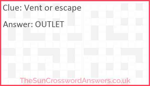 Vent or escape Answer