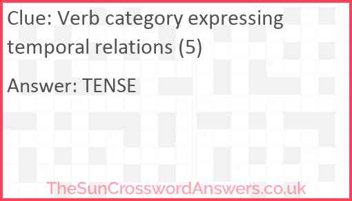 Verb category expressing temporal relations (5) Answer