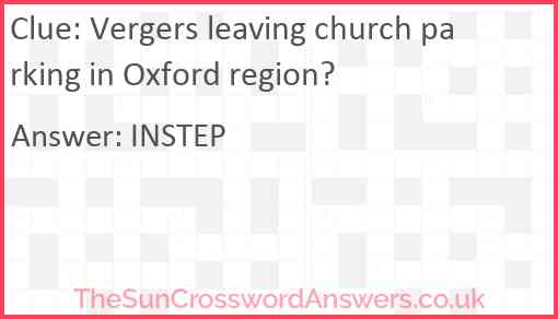 Vergers leaving church parking in Oxford region? Answer