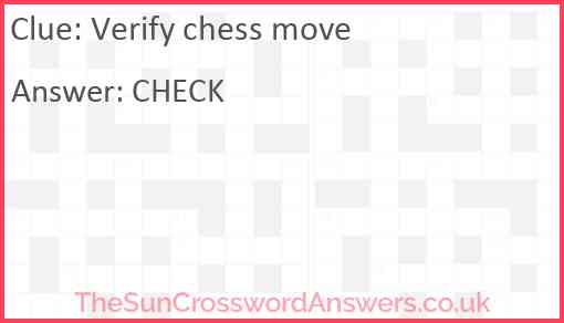 Verify chess move Answer