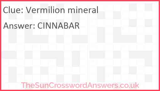 Vermilion mineral Answer