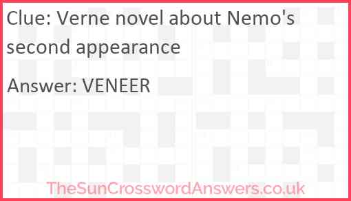 Verne novel about Nemo's second appearance Answer