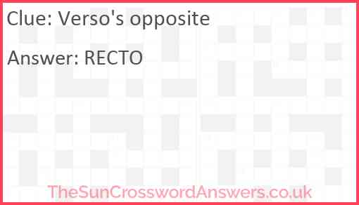 Verso's opposite Answer