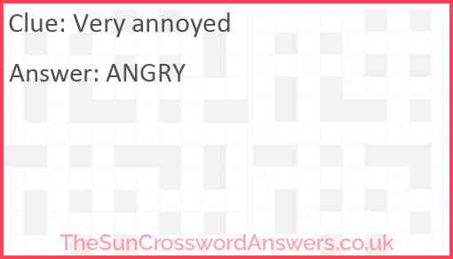 Very annoyed Answer