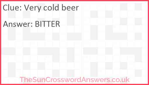 Very cold beer Answer