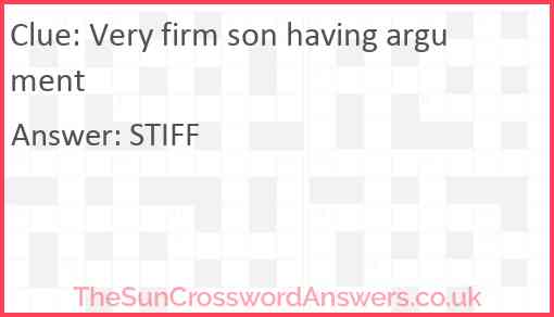Very firm son having argument Answer